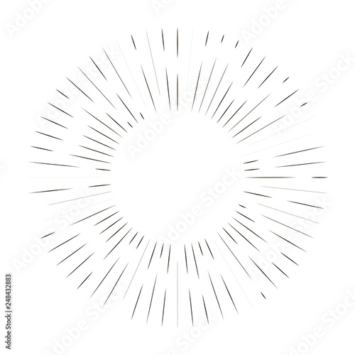 Vintage sunburst explosion lines.Fireworks black rays design element. Linear ...