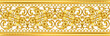 Seamless golden ornamental segment on white