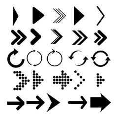 Fototapete - Arrows vector collection. Set different Black Arrow Icon. Vector Collection
