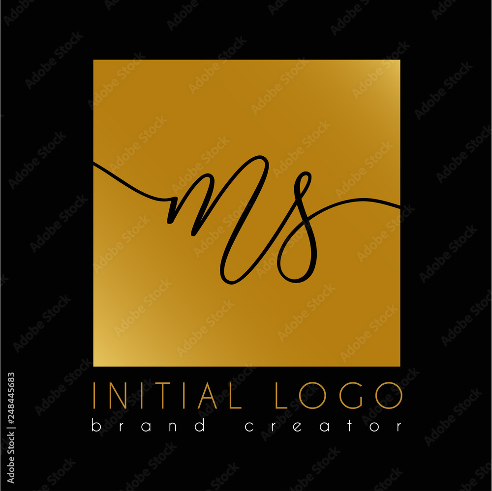 elegant initial Ms m s letter logo template Stock Vector | Adobe Stock