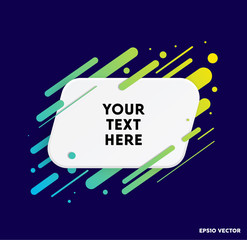 Modern text box with colorful stripes and dark blue background. Ideal for motivational quotations.  Vector illustration.