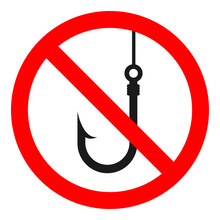 NO FISHING Allowed Sign. Vector.