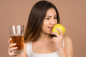 girl with an apple