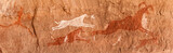 Fototapeta Sawanna - Prehistoric Petroglyphs - Rock Art - Akakus (Acacus) Mountains, Sahara, Libya