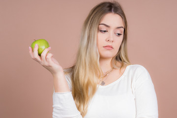 girl with an apple