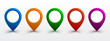 Set pin map marker pointer icon, GPS location flat symbol – vector