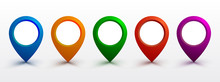 Set Pin Map Marker Pointer Icon, GPS Location Flat Symbol – Vector