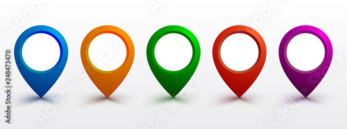 Cuadros en Lienzo Set pin map marker pointer icon, GPS location flat symbol – vector