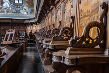 The Inlaid Wood Chorus Of The Church Of Certosa Di Padula, Italy