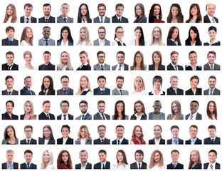 Wall Mural - portraits of successful employees isolated on a white