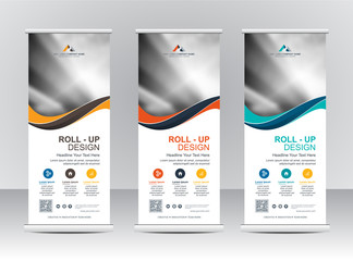 Wall Mural - roll up banner stand template design