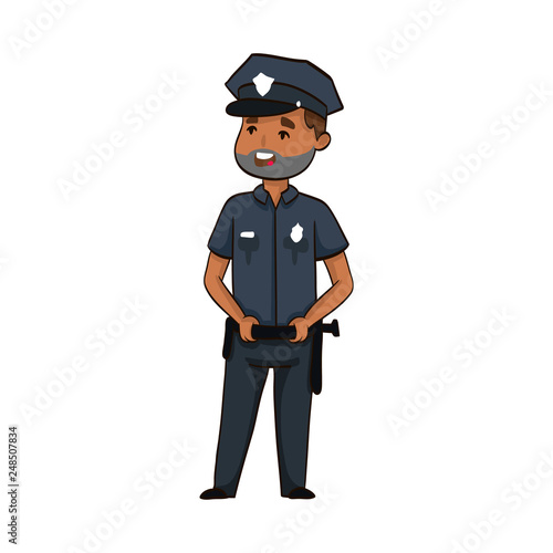 Cuadros en Lienzo cartoon funny policeman