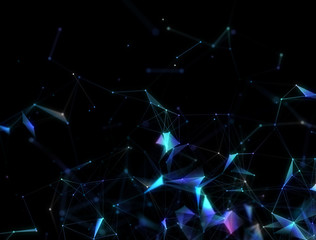 Wall Mural - 3d abstract digital technology background. futuristic sci-fi user interface concept with gradient do
