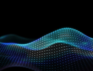 Wall Mural - 3d abstract digital technology background. futuristic sci-fi user interface concept with gradient do