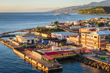 Fototapete - Dominica cruise port terminal. 