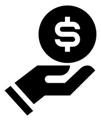 Poster - Hand Holding Coin Vector Icon