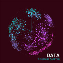 data clustering visualization. big data complexity concept. analytics abstract concept. volumetric d