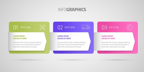 Wall Mural - process chart. business data. abstract element of chart, graph, diagram with 3 steps, options, parts