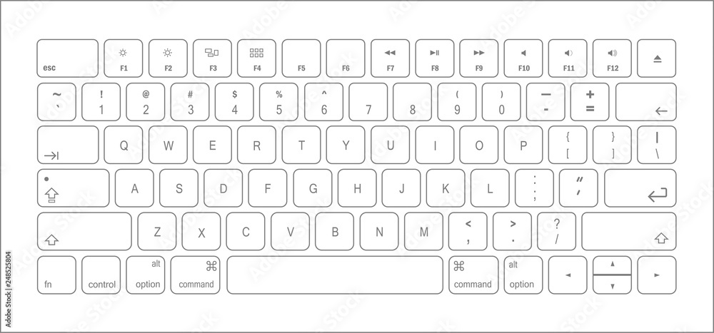 Keyboard in a realistic style. Vector illustration - obrazy, fototapety, plakaty 