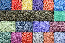 Seed Sunflower Seeds, Corn, Radishes. Painted Agro Color For Sorting And Labeling