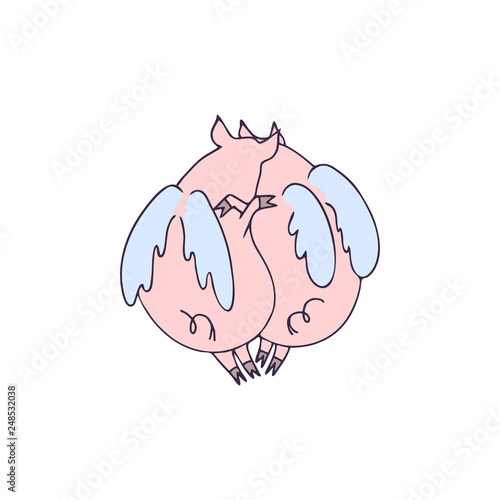 Vector Illustration Of Two Lovers Pigs Angels With Wings Cuddling Cartoon Pigs Buy This Stock Vector And Explore Similar Vectors At Adobe Stock Adobe Stock