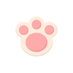 Easter bunny paw cookie vector illustration. Cute pink animal paw icon, isolated. 