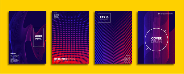 Vector cover designs. Future Poster template. Smartphone modern background set.