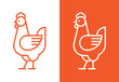 Outline hen icon. Chicken linear logo.