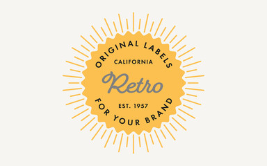 Wall Mural - Retro Stamp Label Template with Sunburst