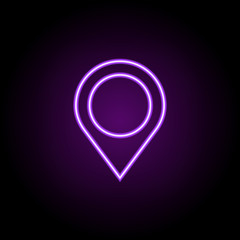 Poster - home address in pin line icon. Elements of web in neon style icons. Simple icon for websites, web design, mobile app, info graphics