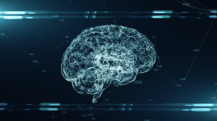Wall Mural - ai artificial intelligence big data deep learning digital brain cloud computing