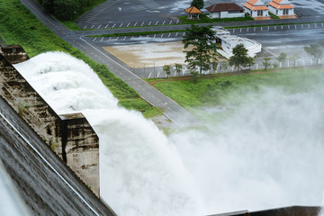 Wall Mural - Water spilling over the dam