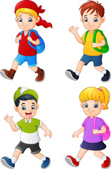 Sticker - Cartoon school children