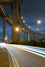 Elevated Highway Or Bridge At Night