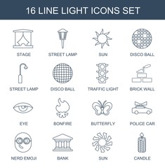 Wall Mural - 16 light icons