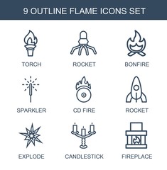 Poster - 9 flame icons