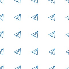 Sticker - paper airplane icon pattern seamless white background