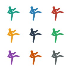 Canvas Print - man doing exercises icon white background