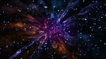 Wall Mural - 4k abstract motion background animation shining particles stars sparks and magic dust forming in spa
