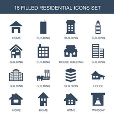 Wall Mural - 16 residential icons