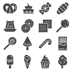 Poster - Candy icon set. 16 candy icons for web design