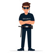vector illustration of standing man as a security