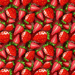 Strawberry seamless pattern. Isolated berries on dark background.