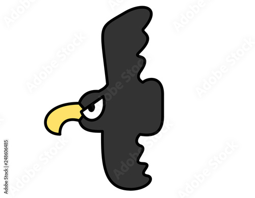 空飛ぶ鳥 黒黄 Stock イラスト Adobe Stock