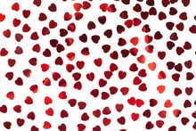 Red Hearts Confetti Texture.