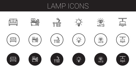 Wall Mural - lamp icons set