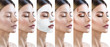 © Dmitrii Kotin - Collage of woman applying makeup step by step.