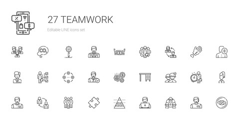 Poster - teamwork icons set