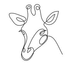 Giraffe Line Continuous Drawing