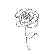 Leinwandbild Motiv rose line icon